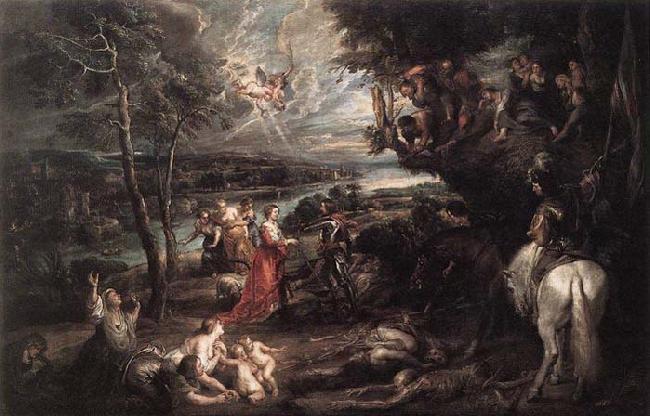 RUBENS, Pieter Pauwel Landscape with Saint George and the Dragon Sweden oil painting art